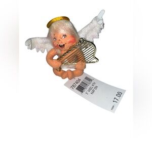Vintage 5-inch Annalee Baby Angel with Harp Ornament NWT
